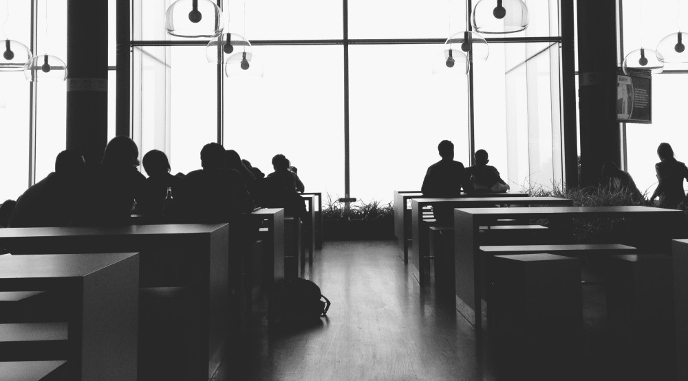black-and-white-restaurant-eating-sitting